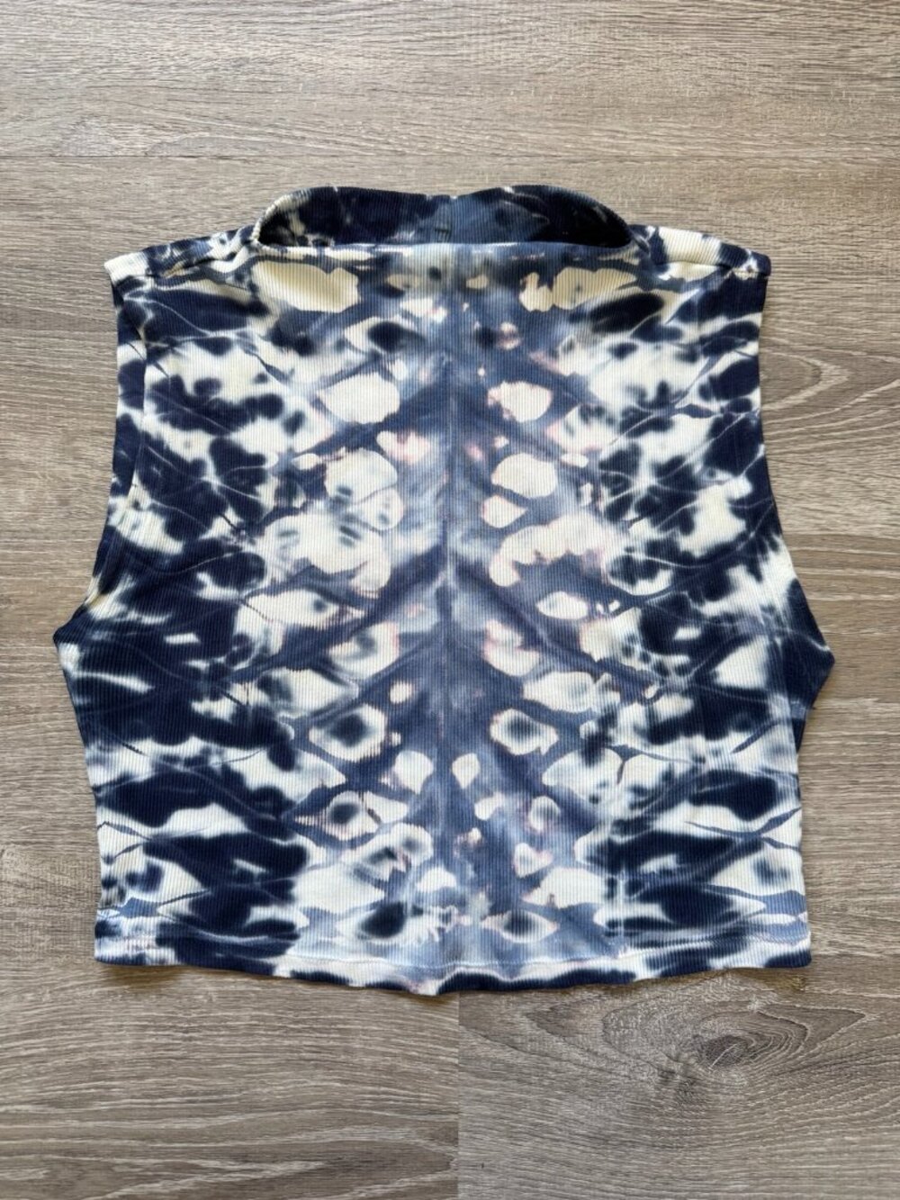 Young Fabulous & Broke Stretch Ribbed Crop Tank | Blue Tie Dye | Cotton/Modal